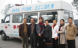 Professor Zeng Wei Yue, Dr Suzanne Belton and staff assessing hospitals in Sichuan Province