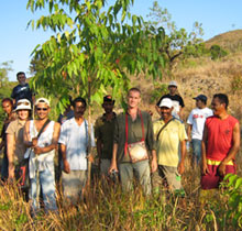 Community group members and cross-visit participants at the agroforestry demonstration plot in Doromeli village, Ngada, Flores