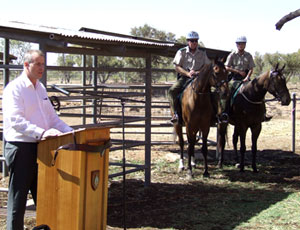 NT Chief Minister Paul Henderson offically opens the horse stables