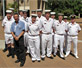 Royal Australian Navy trainees celebrate completing their training course with RAN officers and CDU VET lecturer Felino Molina.